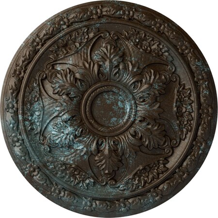 Ekena Millwork Baile Ceiling Medallion (Fits Canopies up to 3 1/4"), 20"OD x 1 5/8"P, Bronze Blue Patina CM20BLBBS